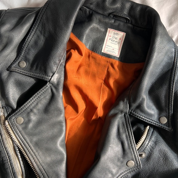 Jealousy Leather Moto Jacket by Free People. Slouchy fit, size women’s medium. - Picture 5 of 10